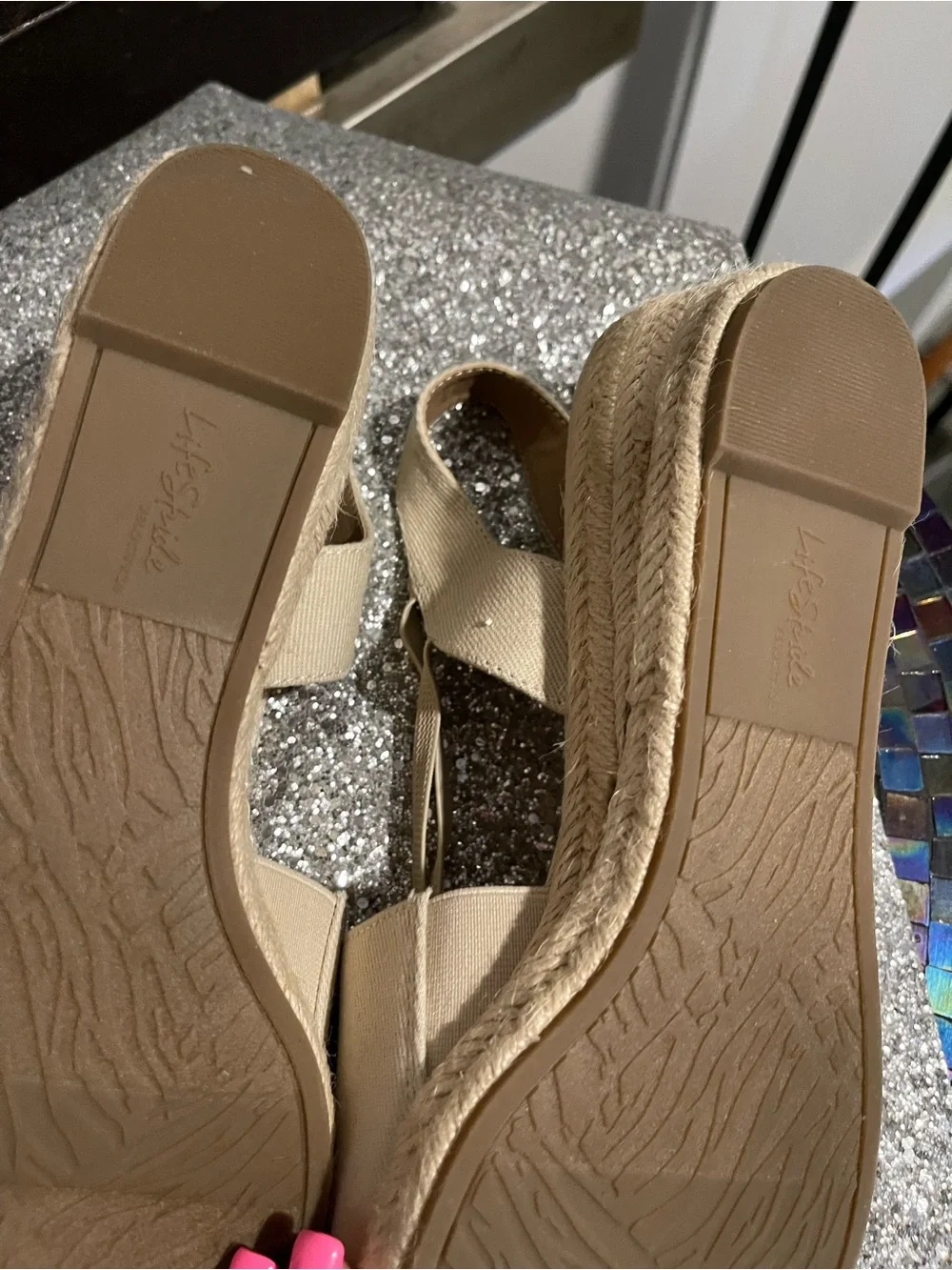 Life Stride Cream Canvas Slingback Espadrille